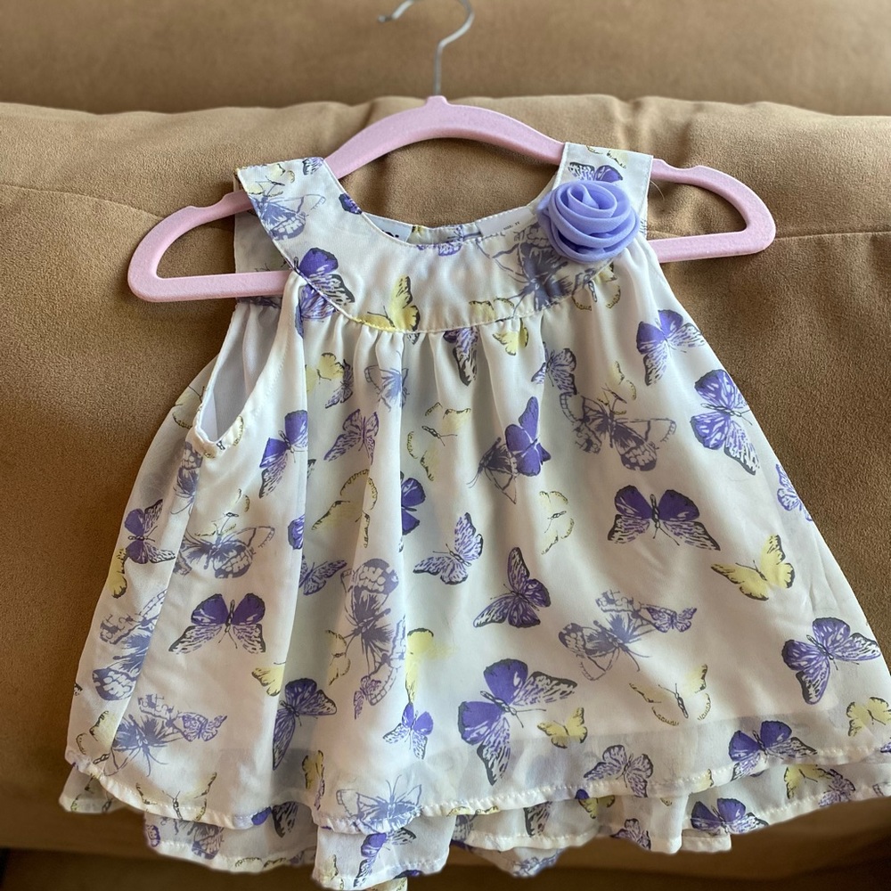 Purple butterfly floral dress